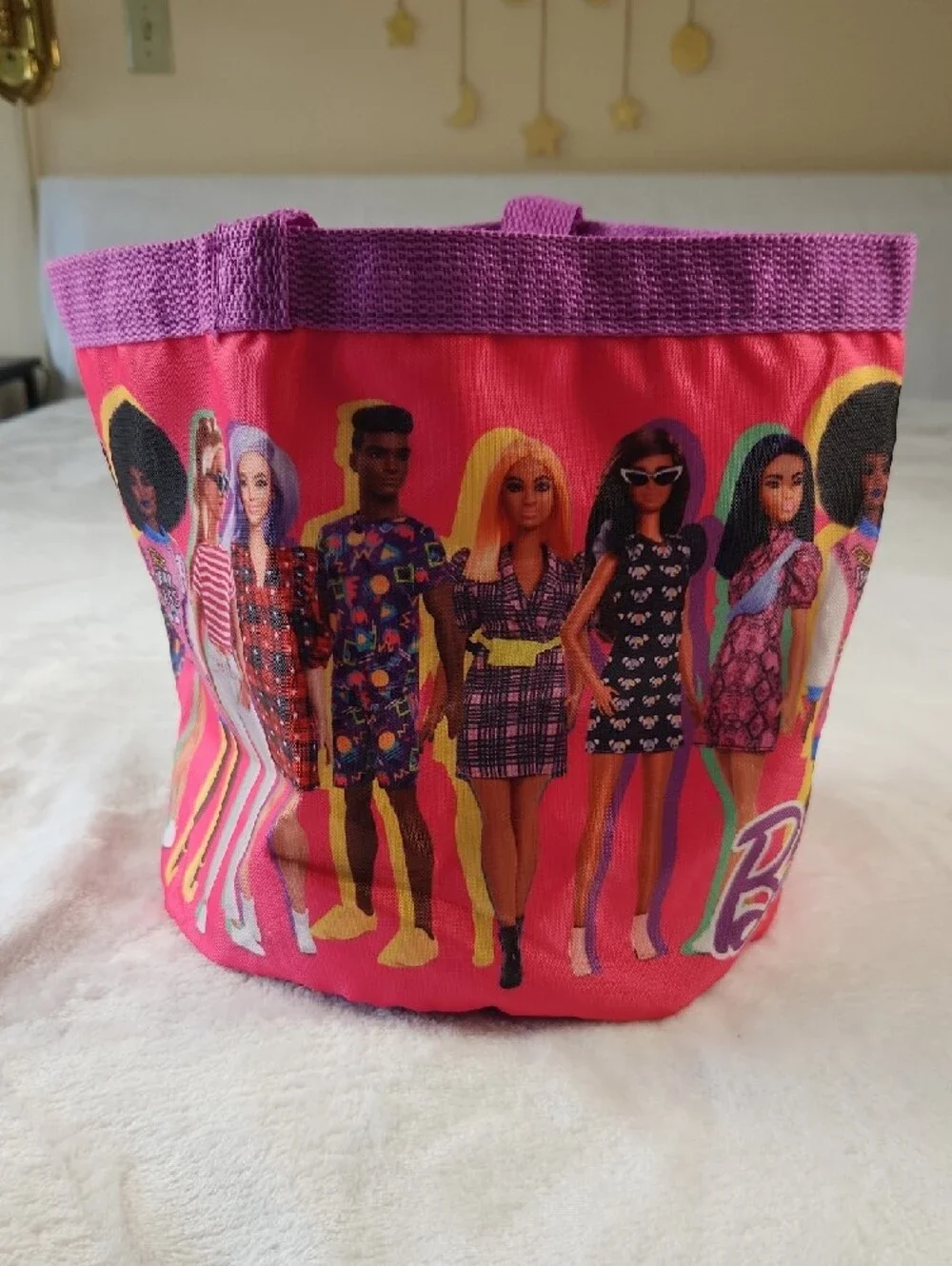 Barbie Tote Bag Fashionistas Collapsible Nylon Bucket Basket